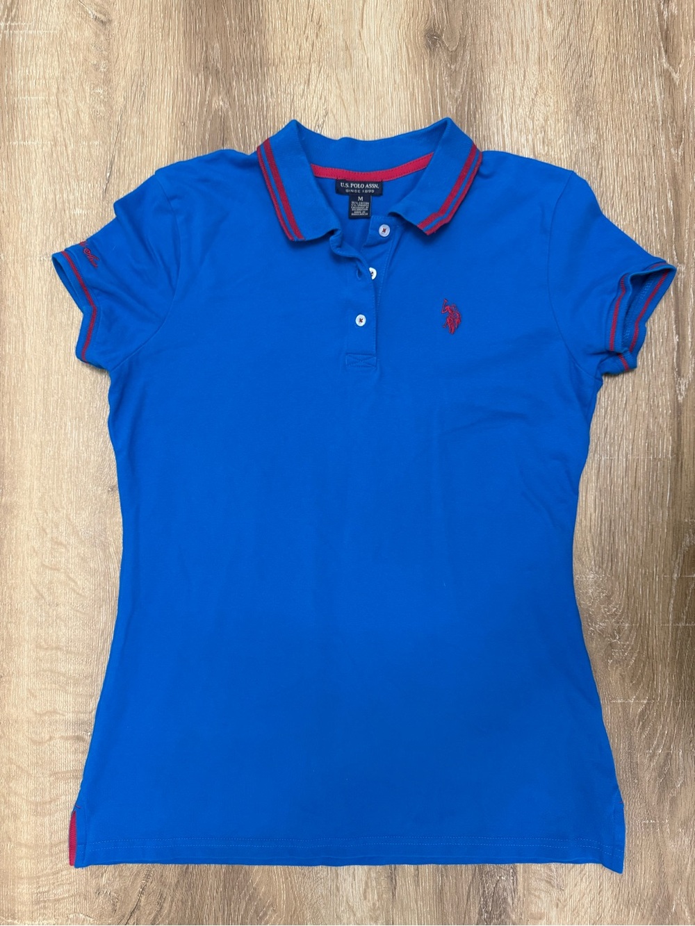 U.S. Polo Assn. Women's Royal Blue Polo with Red Trim